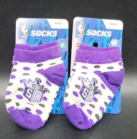 2 Pair Sacramento Kings NBA Socks Size Infant 0-3 New Cover