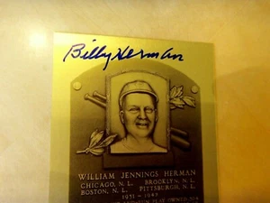 BILLY HERMAN Signed Limited Edition Metallic HOF Baseball Plaque -JSA Auth. - Picture 1 of 3