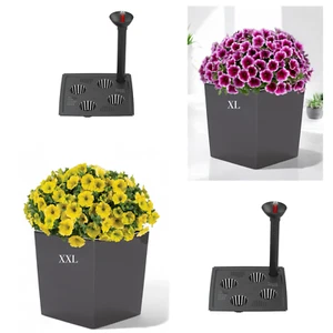 Blumenkübel Blumentopf Hochglanz mit Bewässerungssystem 2 St:XL+XXL in Anthrazit - Bild 1 von 5