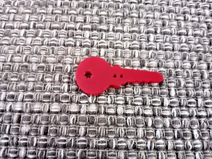 Bakelite Red Key Button 2 Inches Long Vintage - Picture 1 of 5