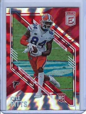 2021 PANINI DONRUSS ELITE ASPIRATIONS SHIMMER KYLE PITTS ROOKIE CARD # 117 /499 - Image 1 of 2