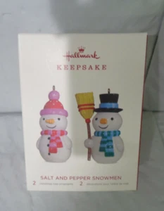 2018 Hallmark - Salt & Pepper Snowmen Ornaments - Picture 1 of 1