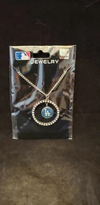 LOS ANGELES DODGERS MLB 18 INCH RHINESTONE HOOP NECKLACE NEW - Picture 1 of 2