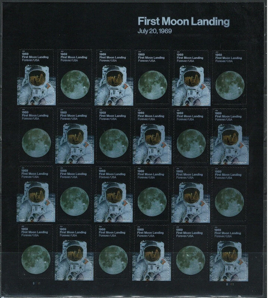 Mint US First Moon Landing Pane of 24 Forever Stamps Scott# 5399-5400 (MNH) - Image 1 of 1
