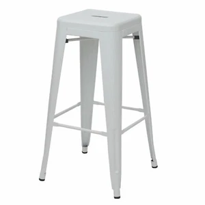 Barhocker MCW-A73, Barstuhl Tresenhocker, Metall Industriedesign stapelbar weiß - Bild 1 von 4