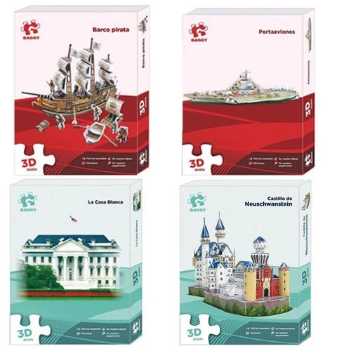 PUZZLE 3D DIVERTENTE GIOCO PER BAMBINI GIOCATTOLO CASTELLO/BARCA/PORTAEREI/CASA - Immagine 1 di 1