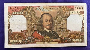 FRANCE 1968 CORNEILLE 100 FRANC NOTE - Picture 1 of 2