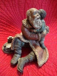 Sarah's Attic Signed Limited Edition Gift Of Love Black Santa/Train #239 1995 - Bild 1 von 6