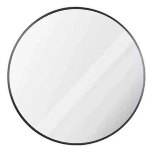 24 in Round Bathroom Mirror Wall Mounted Make Up Vanity Mirror in Black Frame - Picture 1 of 18