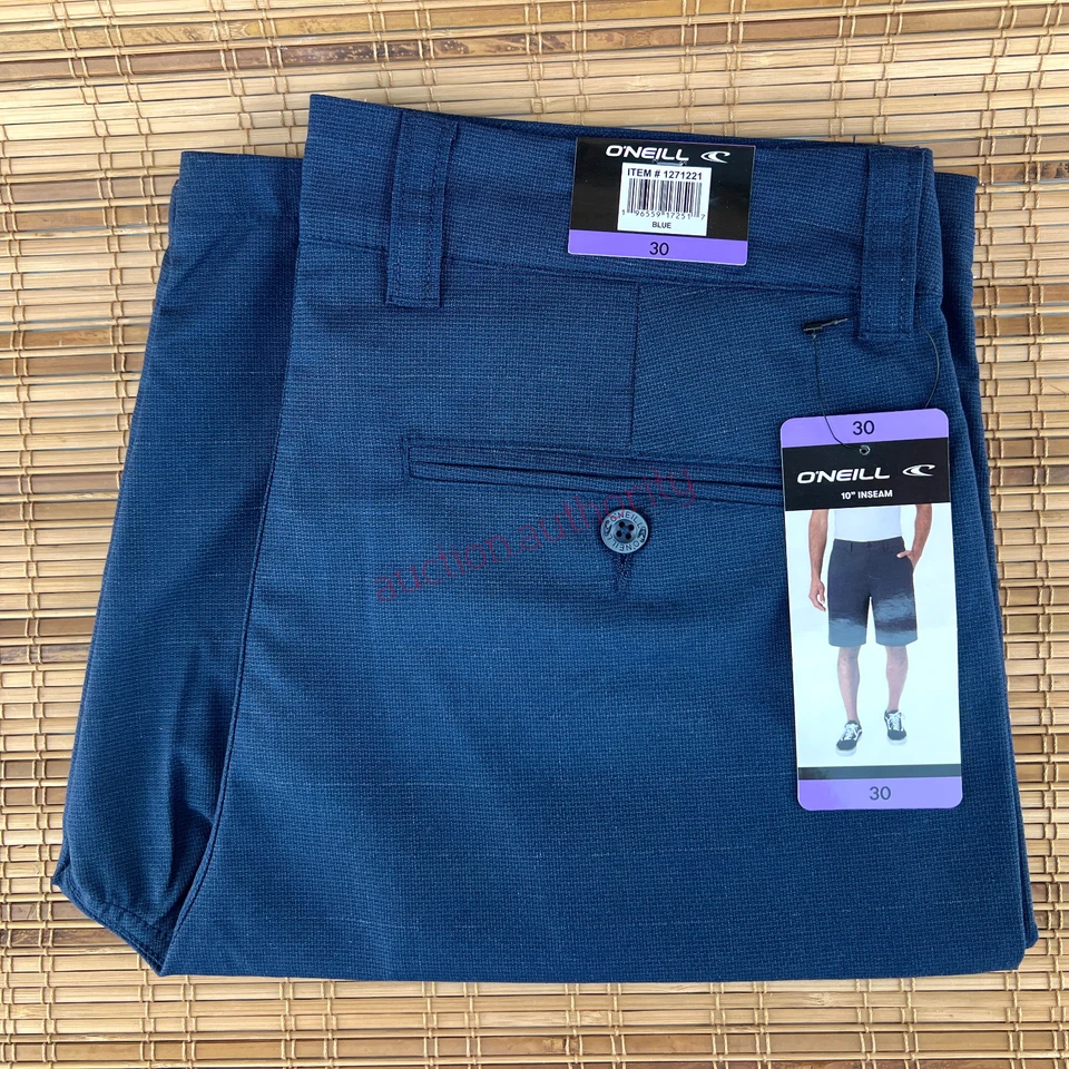 O'NEILL Size 30 Small Mens Stretch Chino Flat-Front Shorts in NAVY BLUE