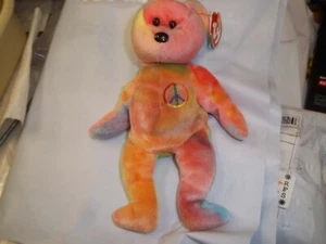 TY  Beanie Baby Peace Bear RARE! 2-1-1996  - Picture 1 of 6