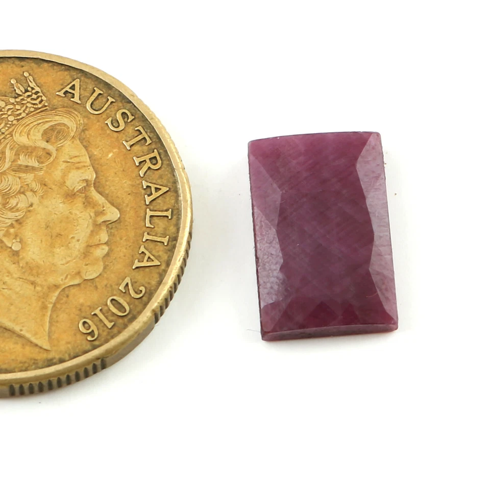 Piedras preciosas sueltas de corte rosa rubí rojo baguette natural de 6,5 quilates 9 x 14 mm para anillo/colgantes Foto 1 de 4