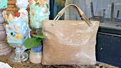 Due Fratelli Beige Piel de Serpiente Cuero Bolso sin asas Bolso de hombro Cartera de mano Nuevo sin etiquetas Foto 1 de 4