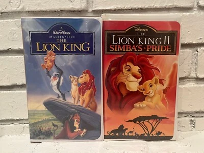Lion King I & II Masterpiece Walt Disney VHS Lot (2) w/ insert, TESTED & WORKS  - Image 1 of 4