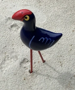 Ceramic Pukeko Figurine w Legs by Kevin Kilsby New Zealand Pottery Bird Garden - Picture 1 of 18