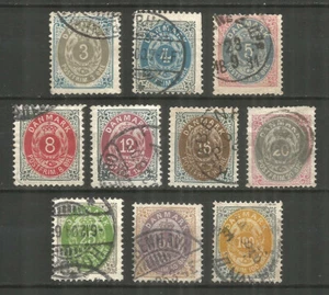 Denmark 1875 year used stamps Mi # 22-31 - Picture 1 of 2