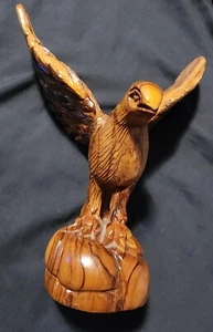 A Glorious Vintage Hand Carved Wooden Eagle - 8"H x 6"L x 4"W Beautiful!!! - Picture 1 of 8
