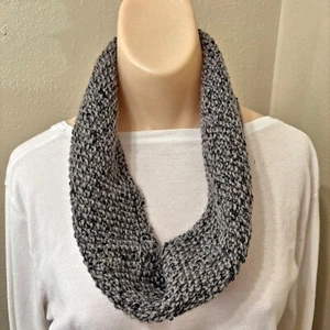 Knit Scarf Muffler Handmade Gray Textured Designer Witchy Goth Neck Warmer - Picture 1 of 4