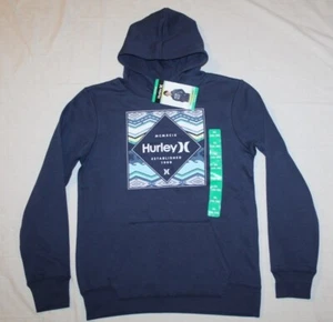 New boys HURLEY blue logo pull-over hoodie Size 18/20 - Picture 1 of 2