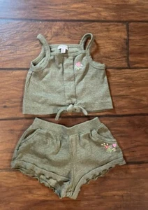 Nanette Lepore Size 4T Girl Toddler 2 Piece Ribbed Top and Shorts Set Heart - Picture 1 of 6