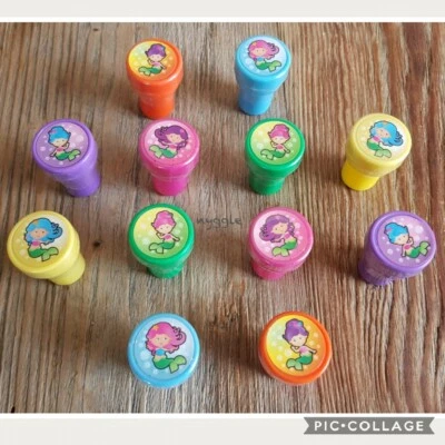 12 x Mermaid Stamps Under The Sea Children's Kids Party Favours Student Rewards - image 1 of 3