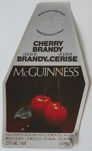 McGUINNESS Cherry Brandy LABEL Canada Spirit Liqueur 4-3/8" - Picture 1 of 3