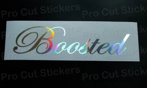 Boosted Turbo Silver Hologram Neo Chrome Car Stickers Decalcomans Scene JDM DUB - Imagen 1 de 3