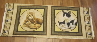 Cotton Panel Robert May for Cranston Cats Kittens Quilt Crafts Fabric Panel - Image 1 of 4