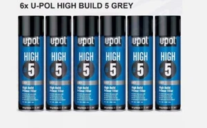 6x U-POL HIGH #5 Gris Alta Construcción Primer Aerosol 450 ml UPOL HIGH 5 - Imagen 1 de 1