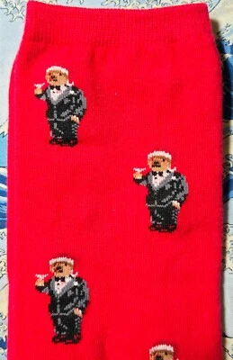 Polo Ralph Lauren Mezcla de Algodón Calcetines de Becerro Navidad Oso Rojo Reino Unido 5-7 UE 38-41 £17 Foto 1 de 4
