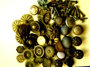 Lot 35 Antique Vtg Door Knobs Bronze, Brass, Copper Ornate Victorian Art Deco St - Picture 1 of 18