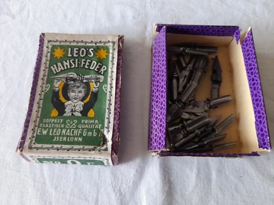 diverse Schreibfedern von E.W. Leo incl. alter Originalschachtel - Bild 1 von 4