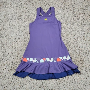Adidas Dress Girls 13-14 Youth Purple Athletic Ruffle Tennis Golf Outdoors Kids - Picture 1 of 11
