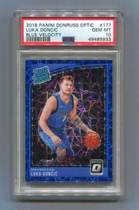 2018 Panini Donruss Optic Blue Velocity Luka Doncic Rookie PSA 10 Gem Mint #177