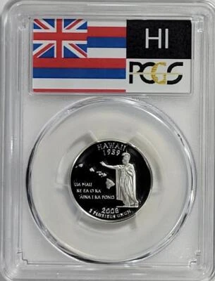 2008 - S Silver Washington Quarter - Hawaii - PCGS PR70DCAM - Flag Series - Image 1 of 2