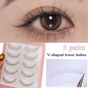 5 Pares Maquillaje Manga Natural Pestañas Inferiores Extensión Natural Debajo de Pestañas - Imagen 1 de 9