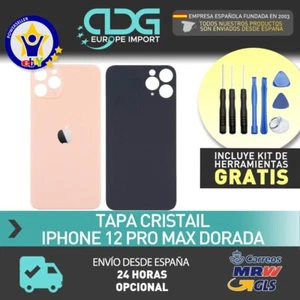 ✅📣 Tapa trasera CRISTAL iPhone 12 Pro MAX Dorada (facil instalacion) + ENVIO 24 - Foto 1 di 1