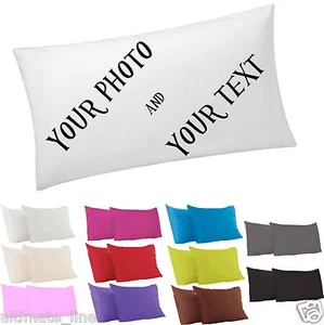 Pillow Case Photo Cover Personalised 45x75 Polycotton Custom Print Valentines - Picture 1 of 1