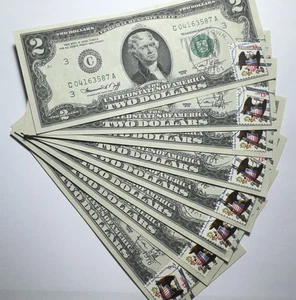 Billete de 2 dólares de la Reserva Federal 1976, primer día de emisión de Allentown, 8 consecutivos - Imagen 1 de 1