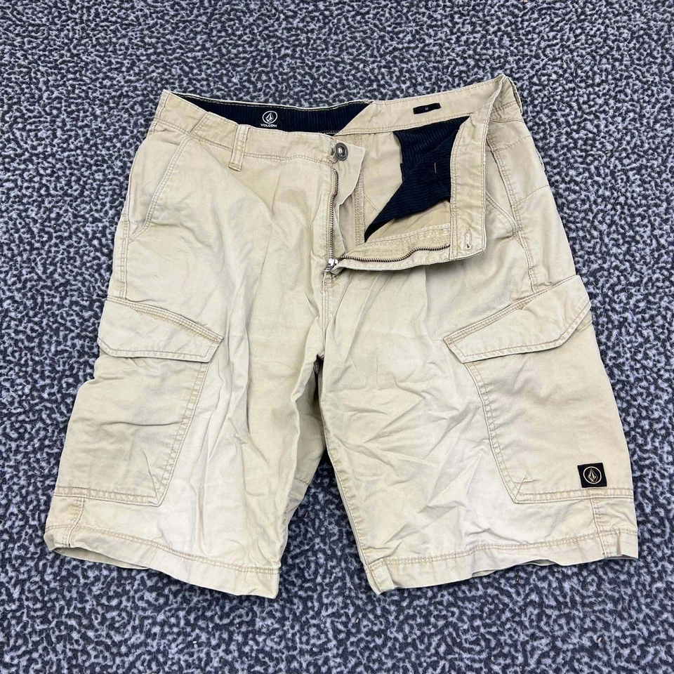Volcom Cargo Shorts Men 33 Beige Chino Outdoor Pockets Adult - Image 1 of 4