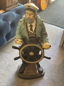 Quirky Captain At The Ships Wheel Floor Standing Figure - Picture 1 of 4