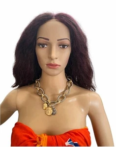 Zara Mixed Coins Metal Etched Necklace(silvertone/goldtone) - Picture 1 of 6
