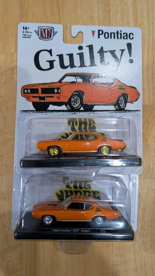 NEW M2 Machines Set of 2: Pontiac GTO Judge CHASE & Standard 1:64 Diecast Cars - Image 1 of 2