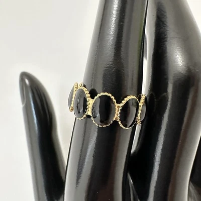 Gold and Black Tone Open Rings Adjustable for Women Fashion Jewelry Gift - Image 1 of 4