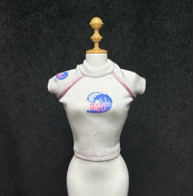 Traje de baño vintage *Barbie* ~ Top de baño para niña Cali, protector contra erupciones blanco 2003 Foto 1 de 4