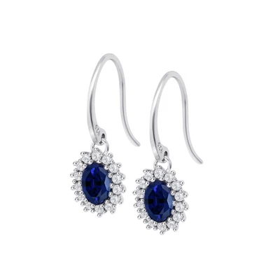 Orecchini Donna Lotus Silver LP3459-4/9 In Argento Con Zircone Blu E Chiusura A - Immagine 1 di 2