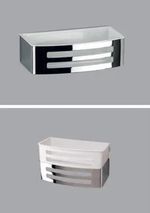 Novellini Cestino Sganciabile 2 Feritoie Metallo Cromato Vasca Bianco 22x7x11 cm - Picture 1 of 2