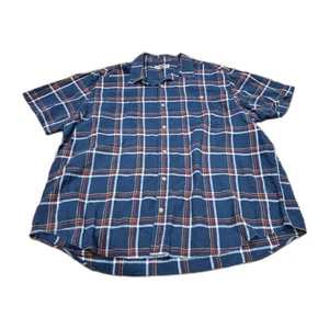 Duluth Trading Company blau kariertes kurzärmliges Herrenhemd aus Hanfmischung Größe 2XL - Bild 1 von 4