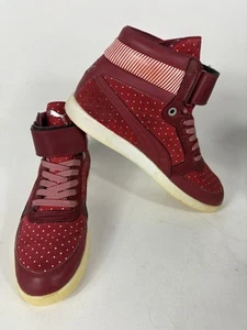 Puma Women's Skylaa Hi Polka Dot Shoe US 9.5 Red Hook And Loop High Top - Picture 1 of 7