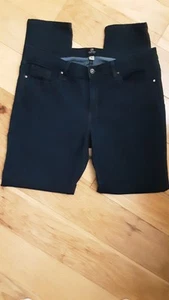 Pantalones de mezclilla elásticos negros de tiro medio de pierna recta JUST BLACK 5 bolsillos talla 32 para mujer - Imagen 1 de 4